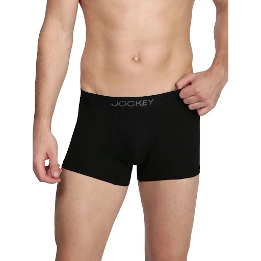 Jockey Black Solid Men Straight Fit Brief